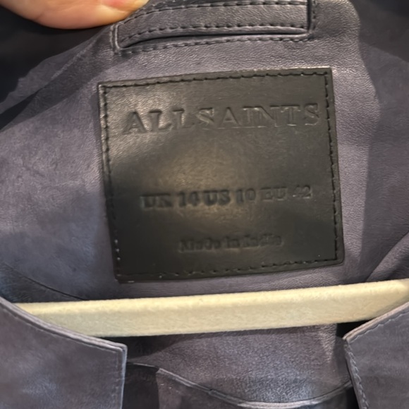 All Saints Evie tie dyed leather fringe vest size 10 - Picture 5 of 6